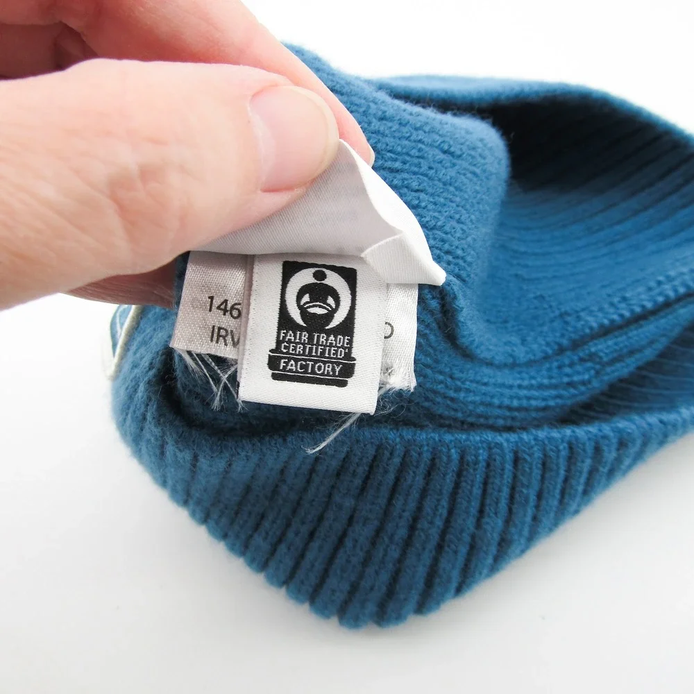 Rivian Ribbed Knit Beanie Hat Teal Blue Diamond Logo Certified EV Gear